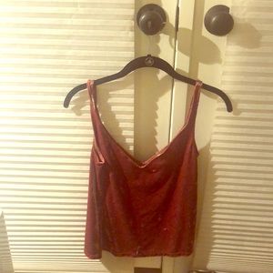 Rose gold v neck tank